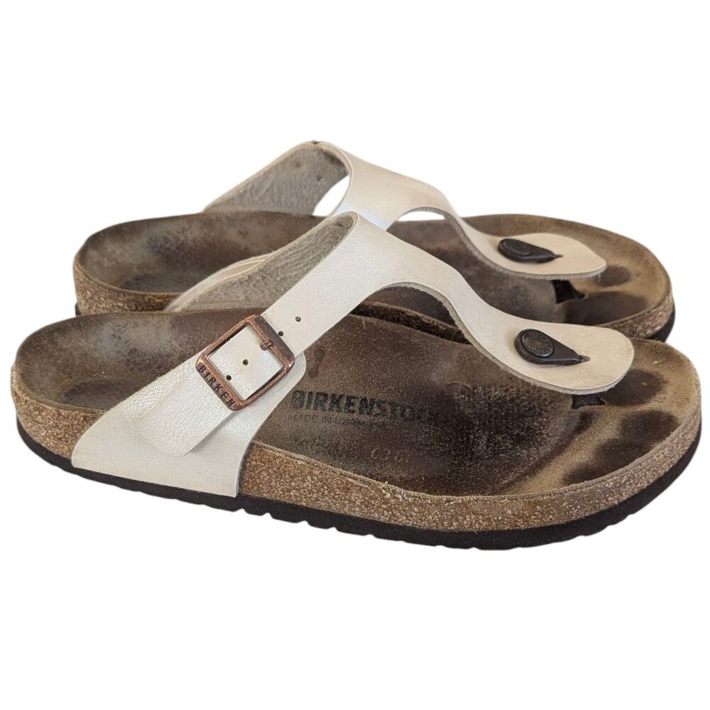 Birkenstock Platinum Leather Sandals - Size 40 - Picture 2 of 12